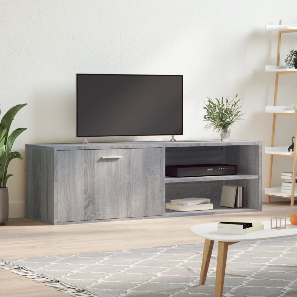 tv-bord 120x34x37 cm konstrueret træ grå sonoma-eg