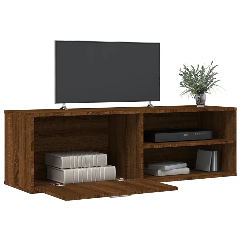tv-bord 120x34x37 cm konstrueret træ brun egetræsfarve