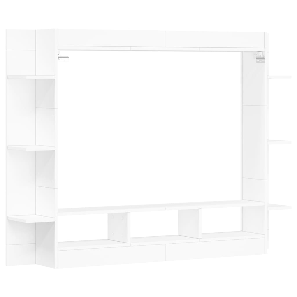 tv-møbel 152x22x113 cm konstrueret træ hvid
