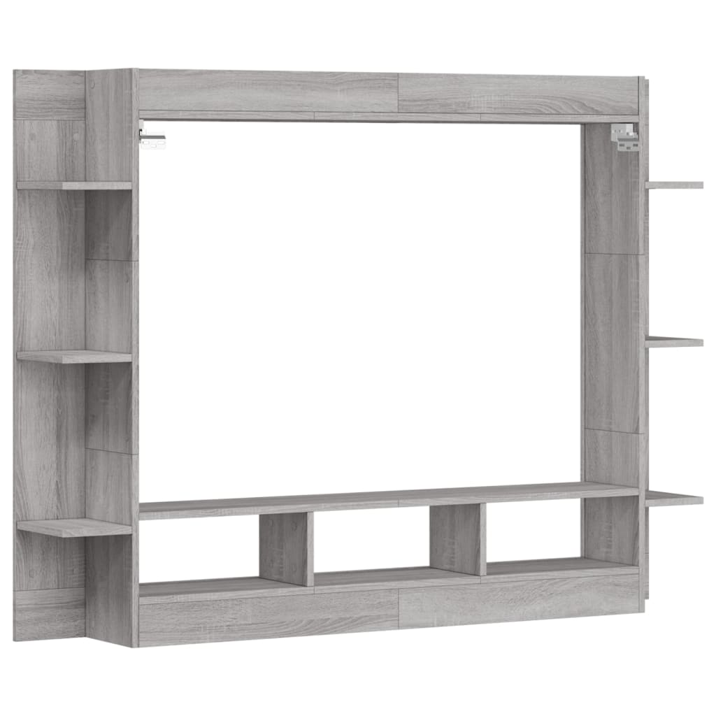tv-møbel 152x22x113 cm konstrueret træ grå sonoma-eg