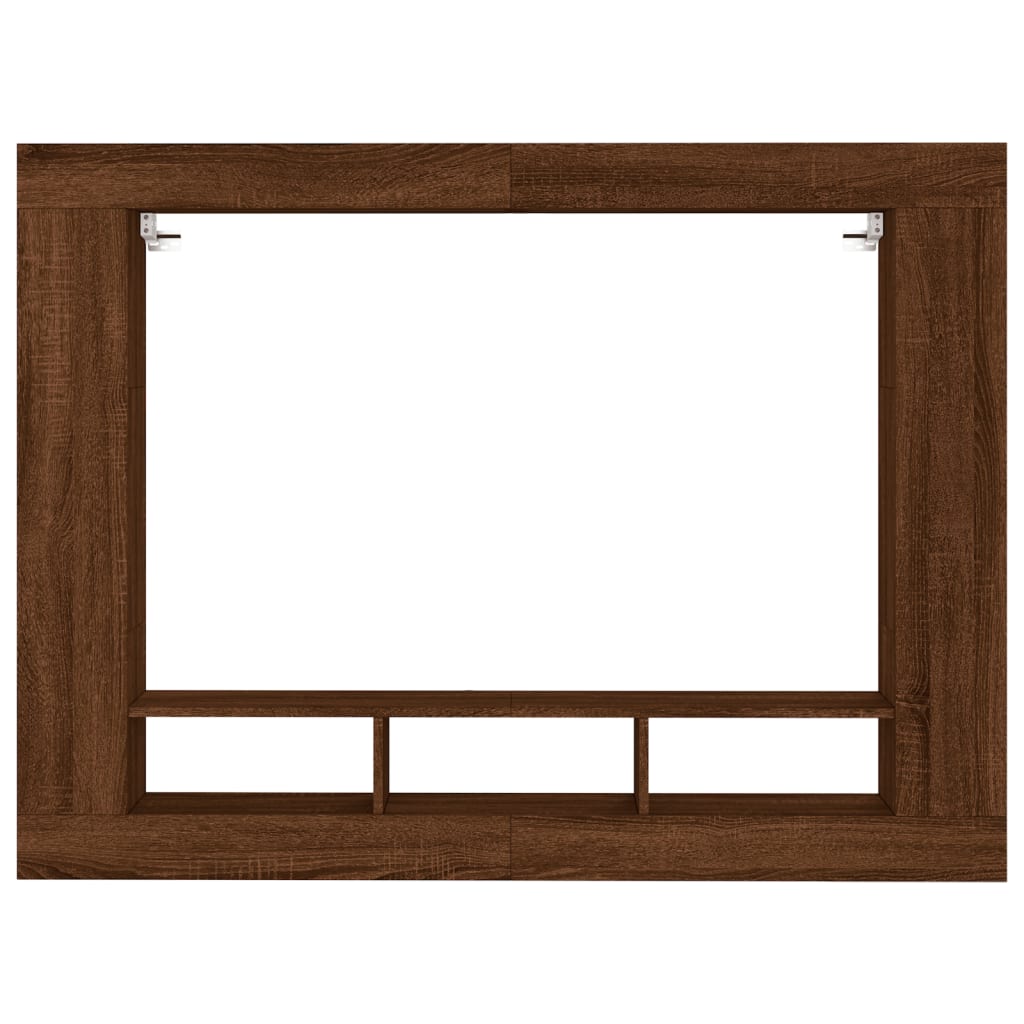 tv-møbel 152x22x113 cm konstrueret træ brun egetræsfarve