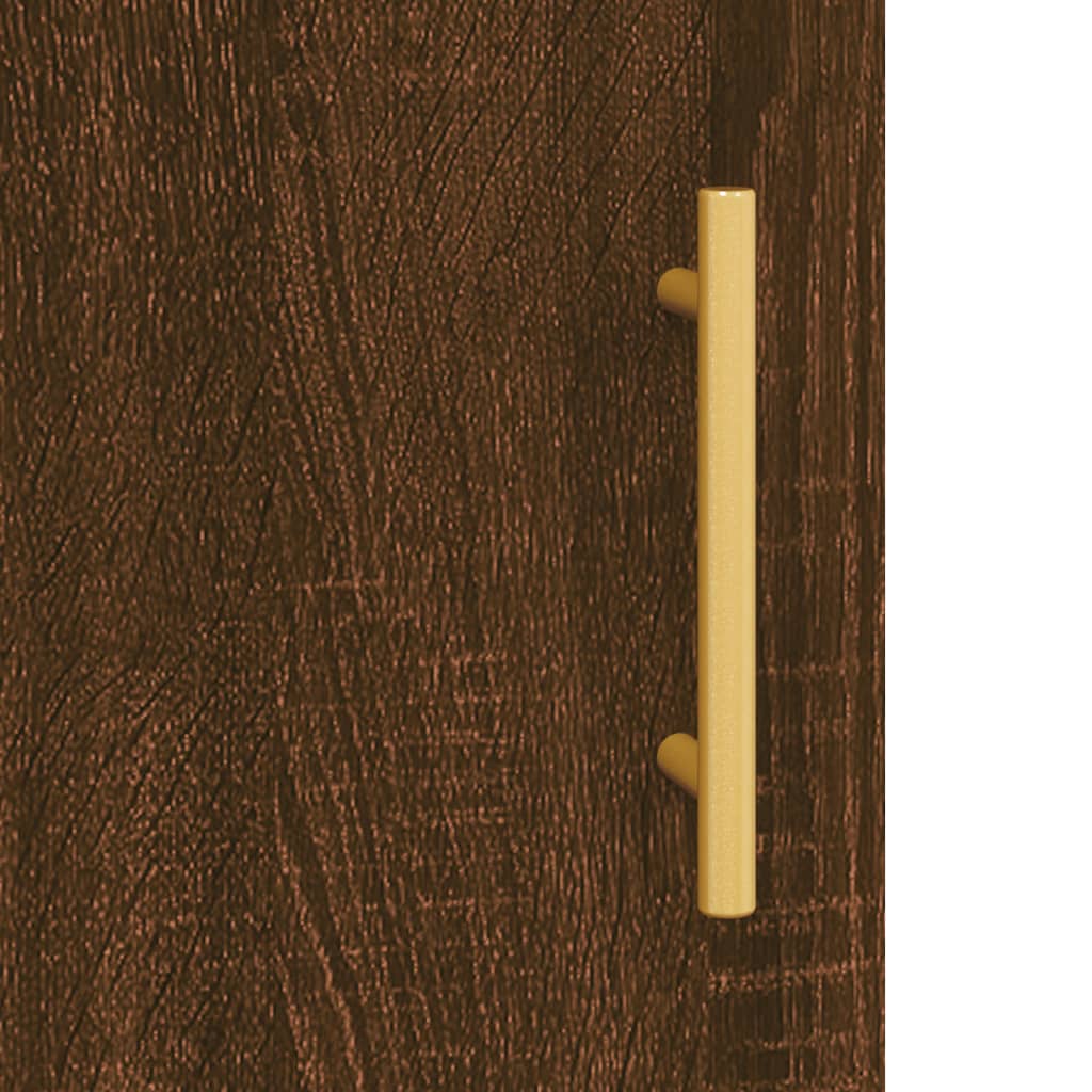 højskab 69,5x34x180 cm konstrueret træ brun egetræsfarve