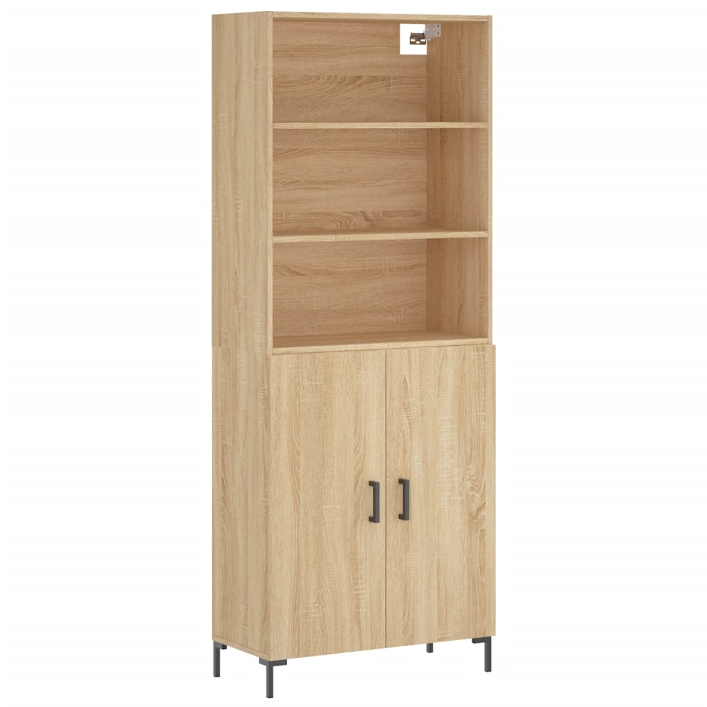 højskab 69,5x34x180 cm konstrueret træ sonoma-eg