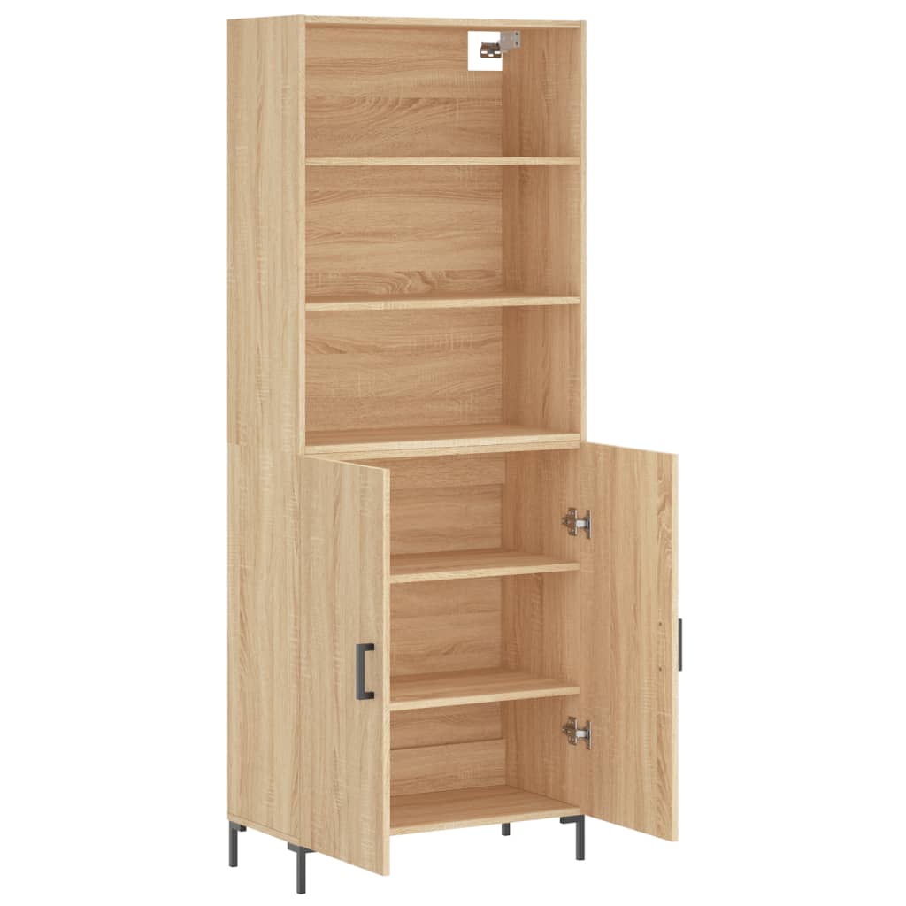højskab 69,5x34x180 cm konstrueret træ sonoma-eg