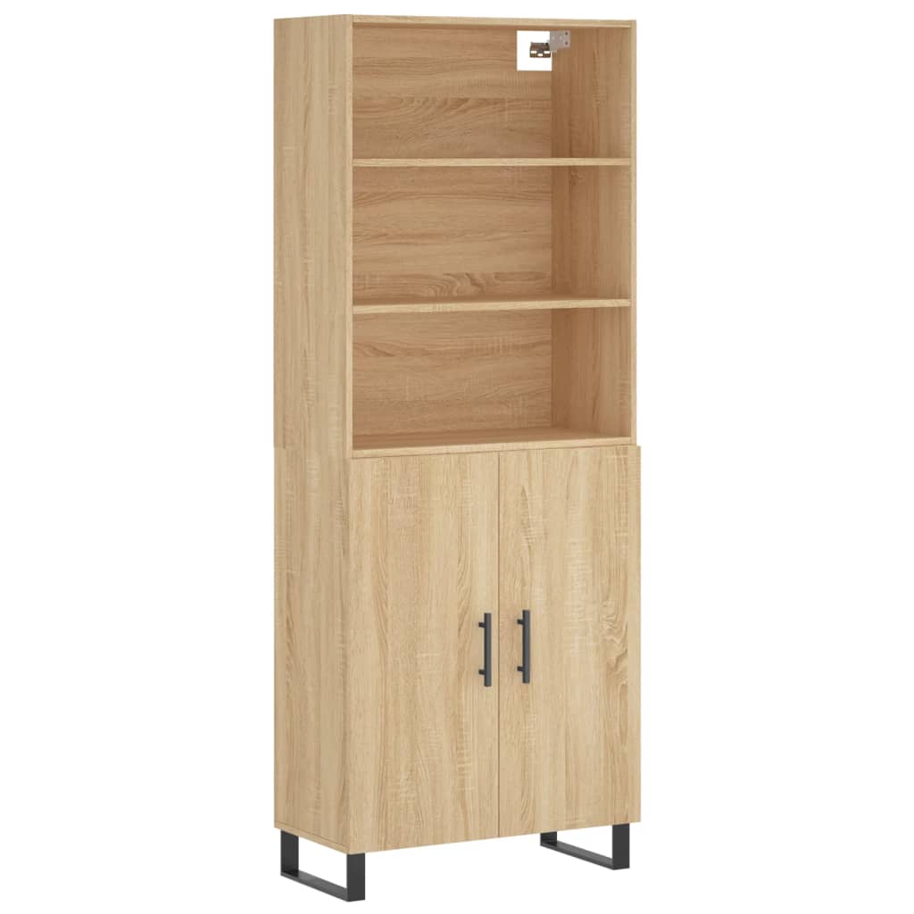 højskab 69,5x34x180 cm konstrueret træ sonoma-eg