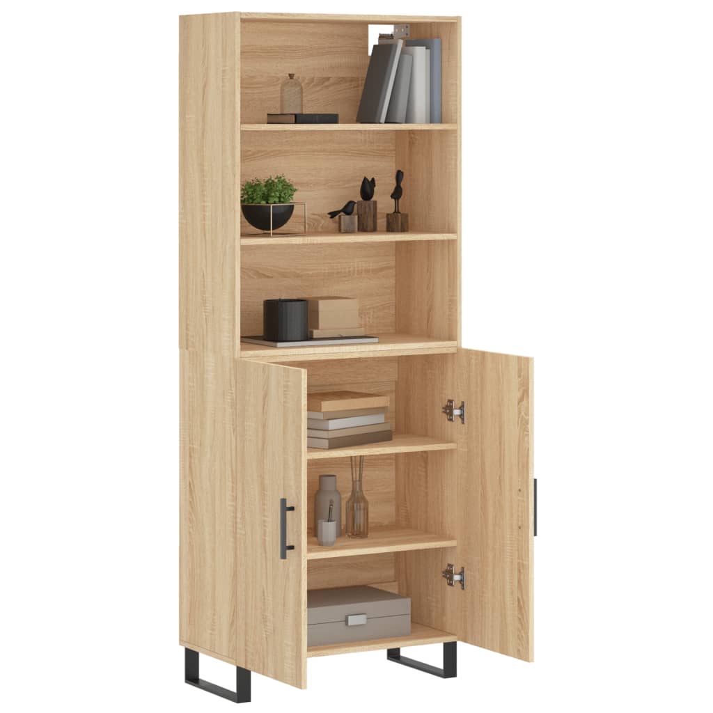højskab 69,5x34x180 cm konstrueret træ sonoma-eg