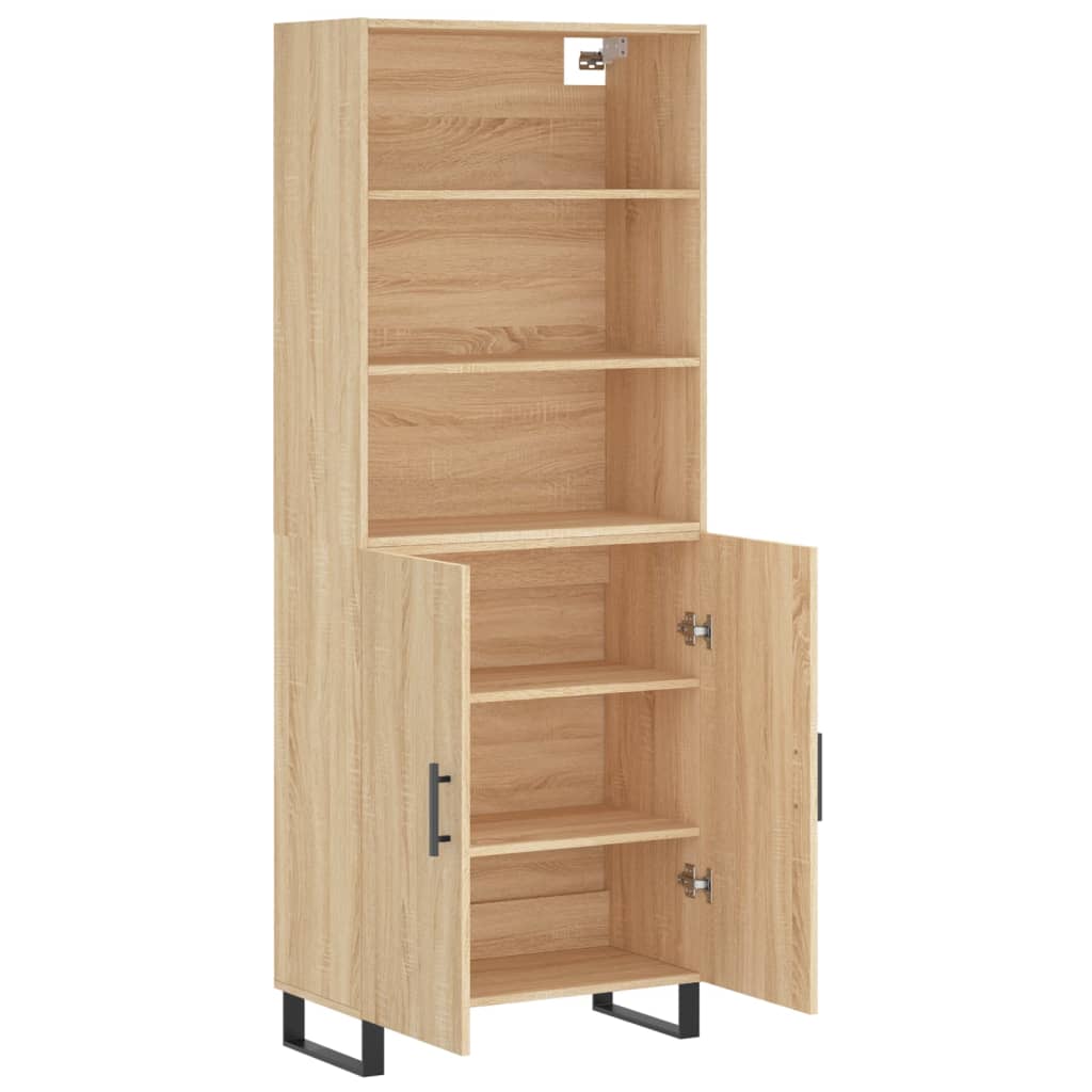 højskab 69,5x34x180 cm konstrueret træ sonoma-eg