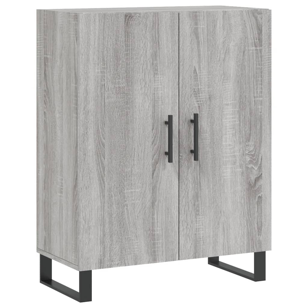 højskab 69,5x34x180 cm konstrueret træ grå sonoma-eg