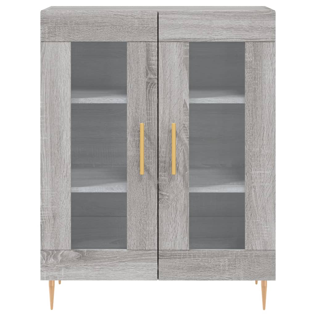 højskab 69,5x34x180 cm konstrueret træ grå sonoma-eg