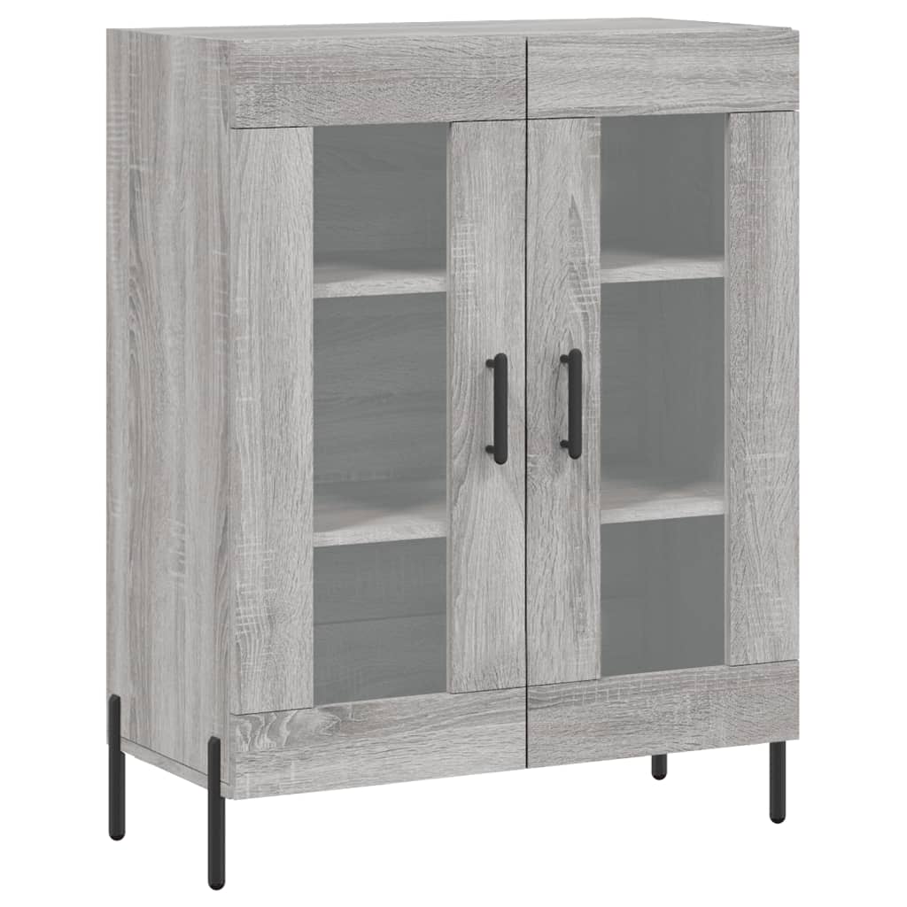 højskab 69,5x34x180 cm konstrueret træ grå sonoma-eg