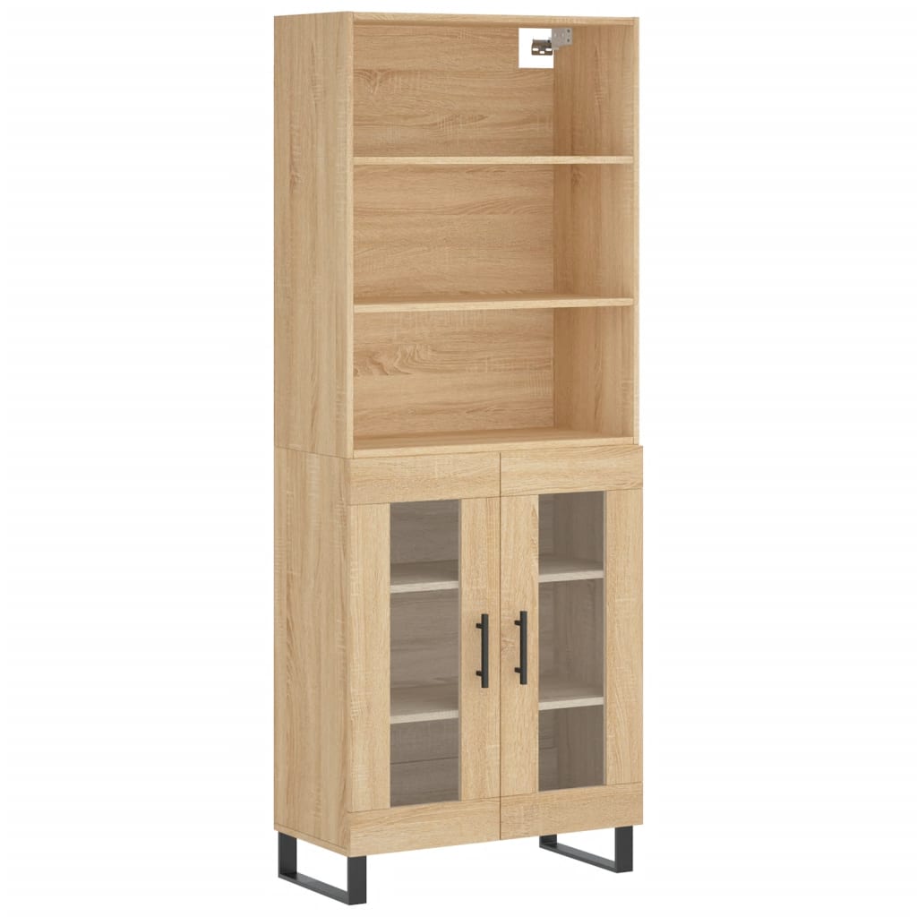 højskab 69,5x34x180 cm konstrueret træ sonoma-eg