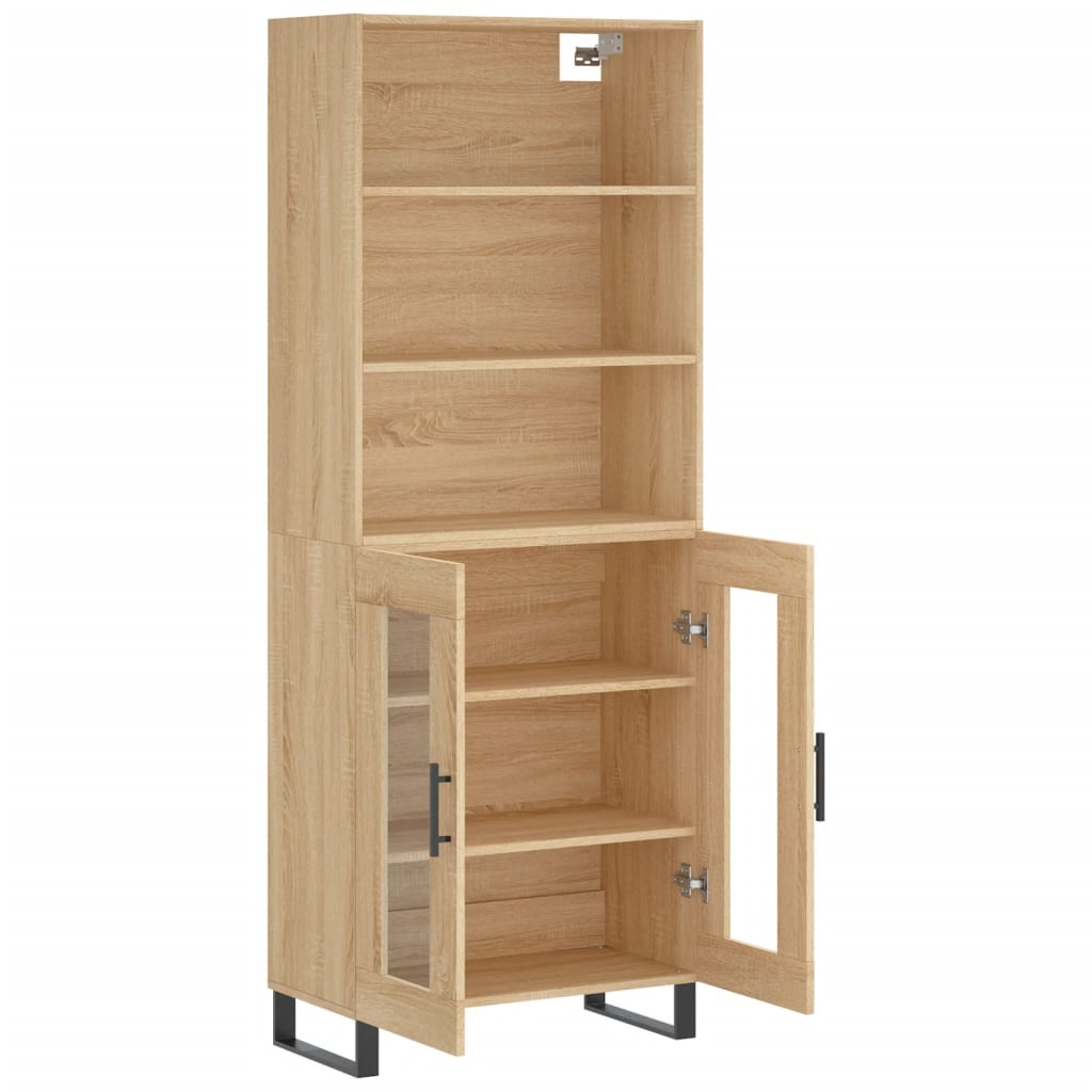 højskab 69,5x34x180 cm konstrueret træ sonoma-eg