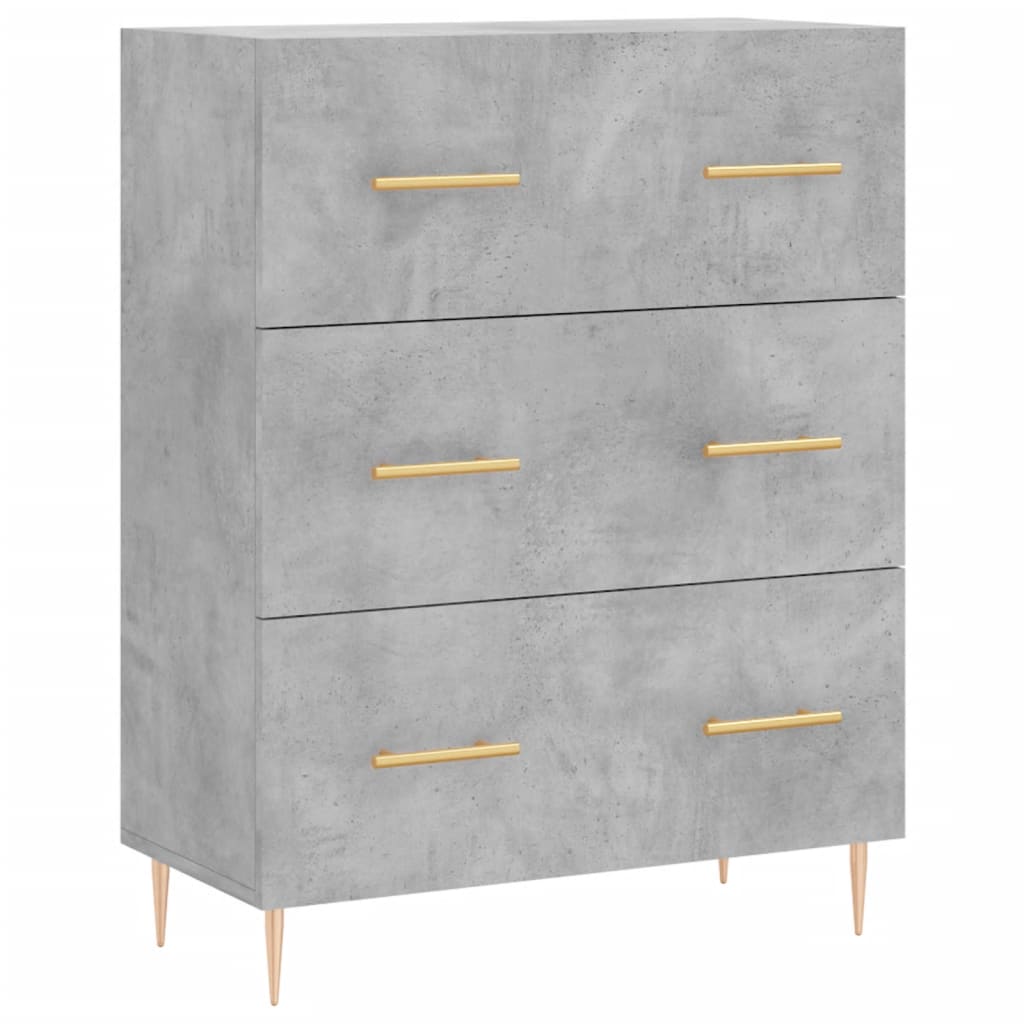 højskab 69,5x34x180 cm konstrueret træ betongrå