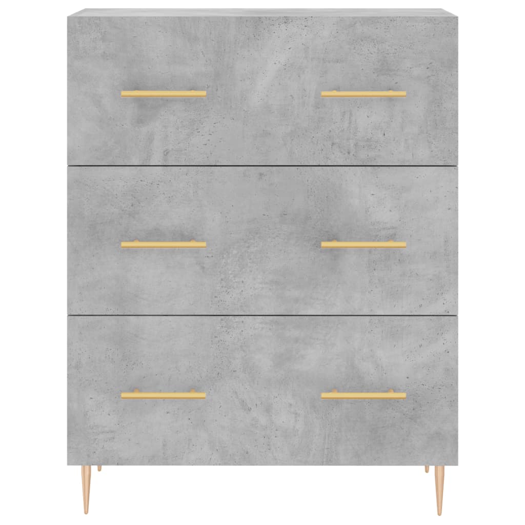 højskab 69,5x34x180 cm konstrueret træ betongrå