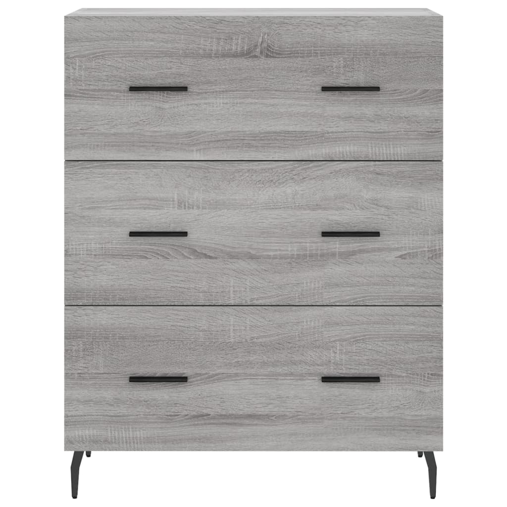 højskab 69,5x34x180 cm konstrueret træ grå sonoma-eg