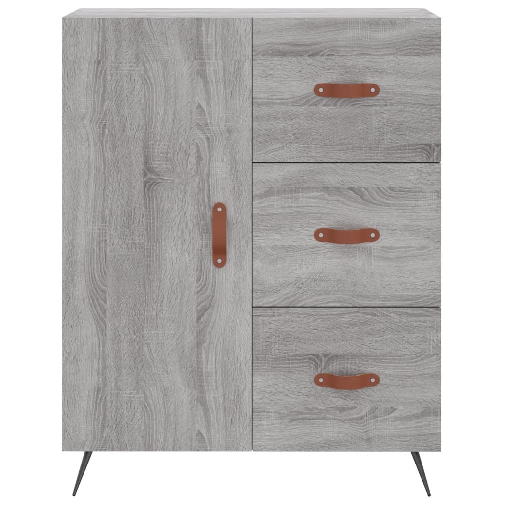 højskab 69,5x34x180 cm konstrueret træ grå sonoma-eg