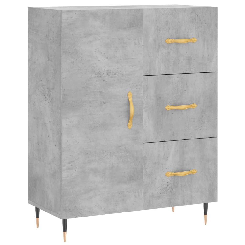 højskab 69,5x34x180 cm konstrueret træ betongrå