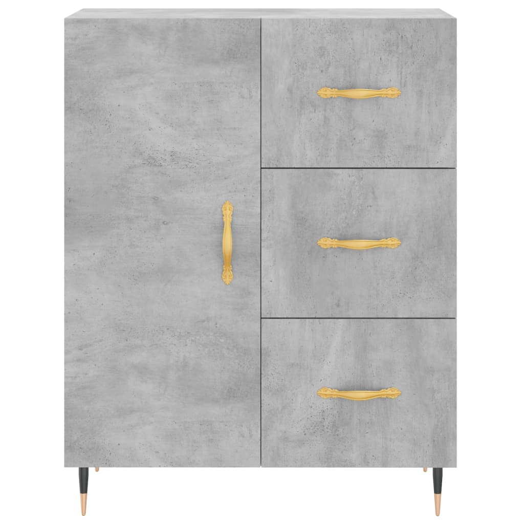 højskab 69,5x34x180 cm konstrueret træ betongrå