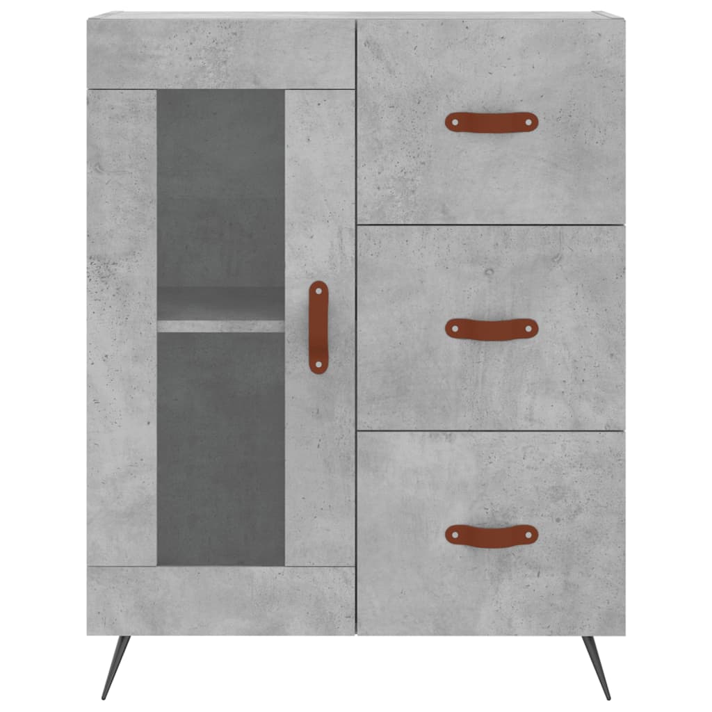 højskab 69,5x34x180 cm konstrueret træ betongrå
