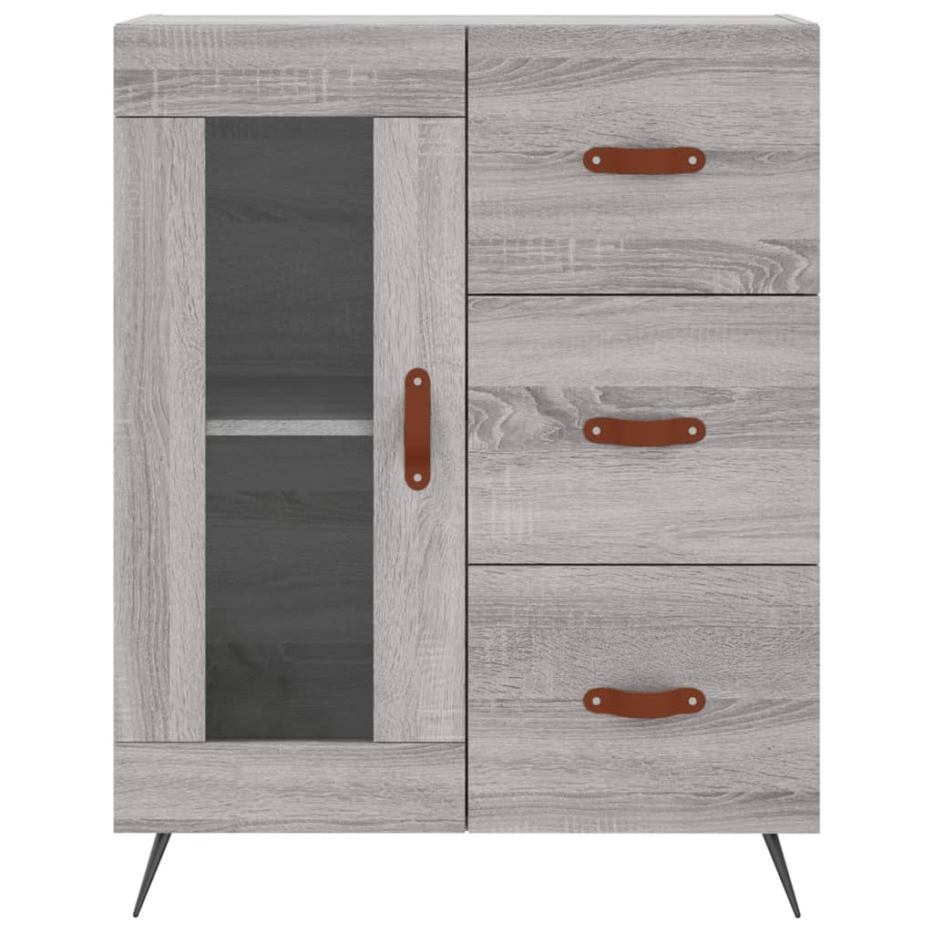højskab 69,5x34x180 cm konstrueret træ grå sonoma-eg