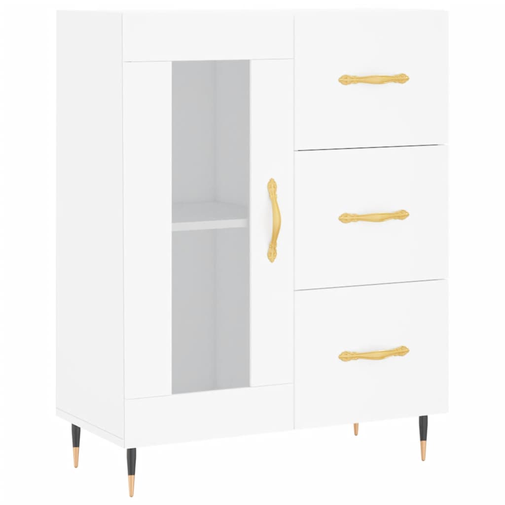 højskab 69,5x34x180 cm konstrueret træ hvid