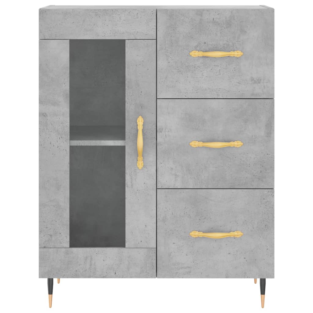 højskab 69,5x34x180 cm konstrueret træ betongrå