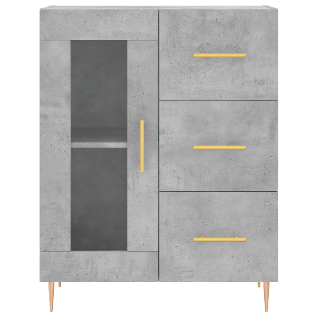højskab 69,5x34x180 cm konstrueret træ betongrå