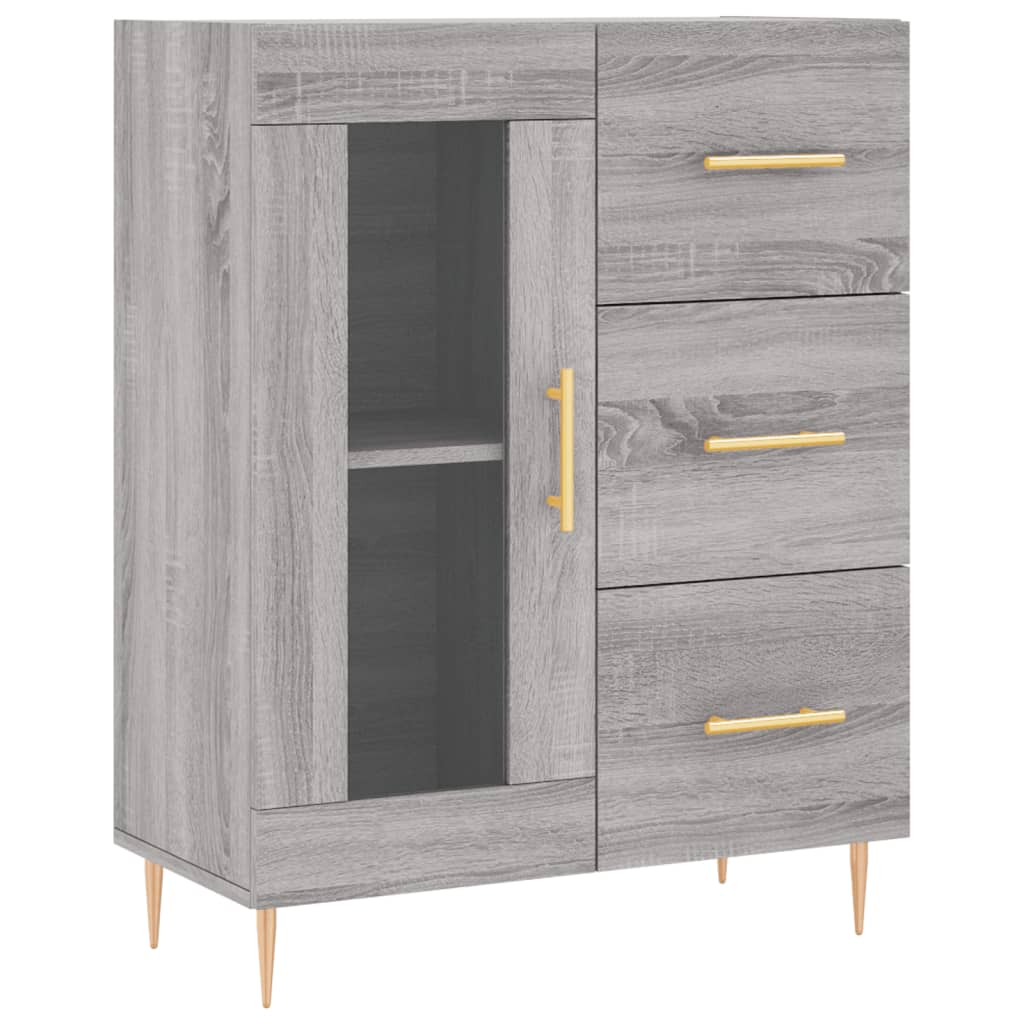 højskab 69,5x34x180 cm konstrueret træ grå sonoma-eg