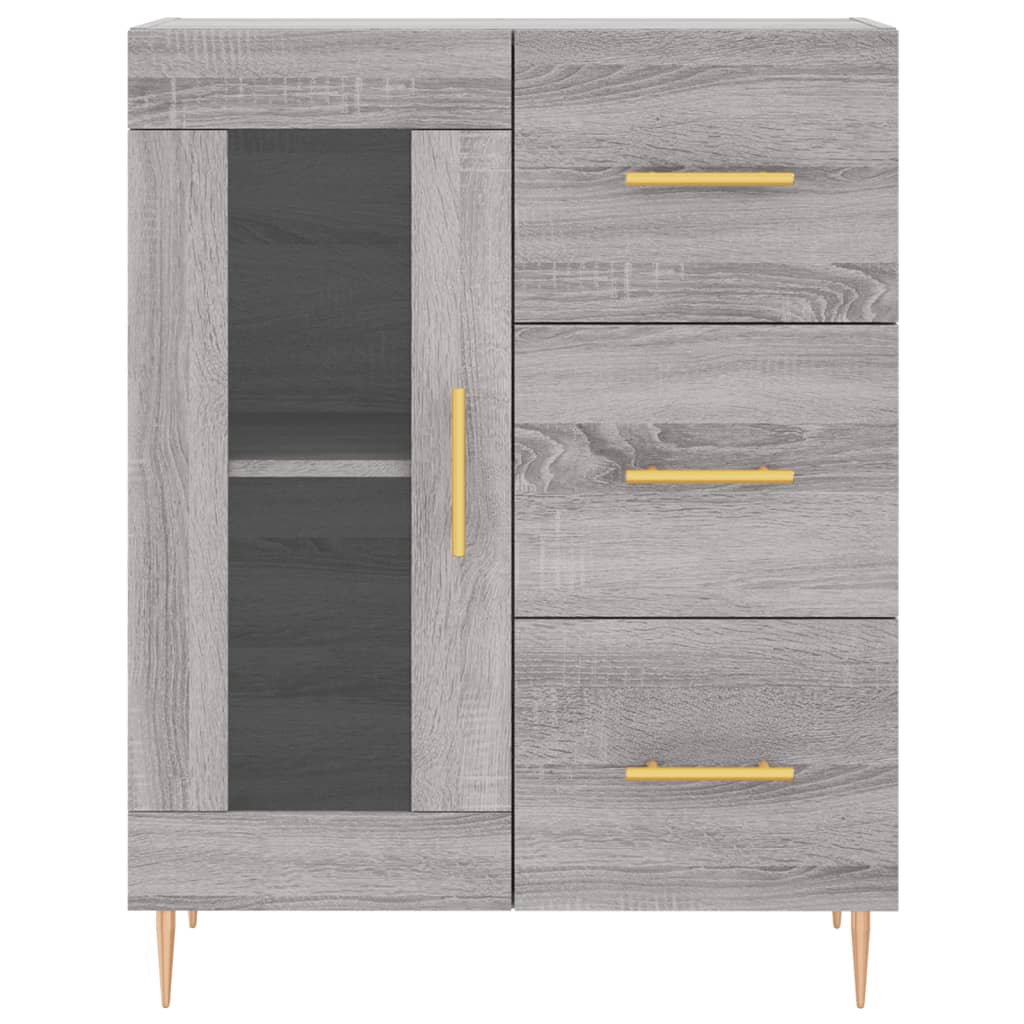 højskab 69,5x34x180 cm konstrueret træ grå sonoma-eg