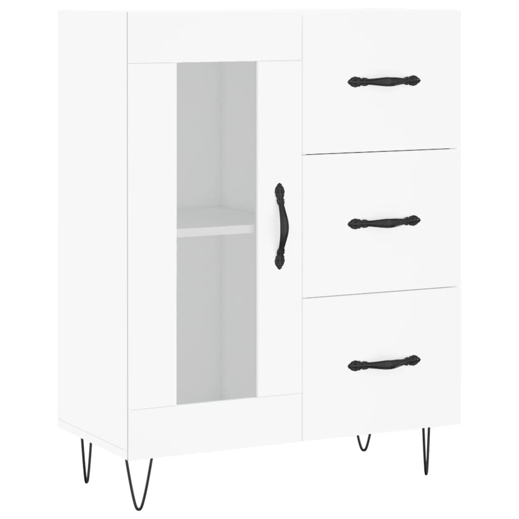 højskab 69,5x34x180 cm konstrueret træ hvid