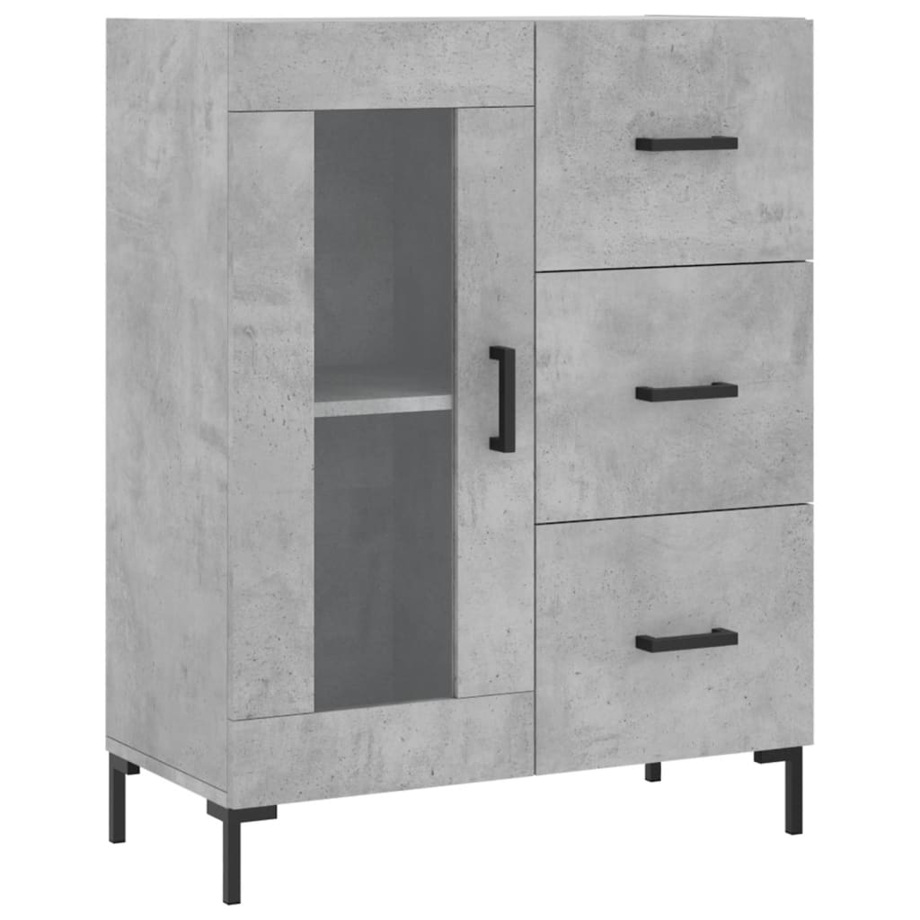 højskab 69,5x34x180 cm konstrueret træ betongrå