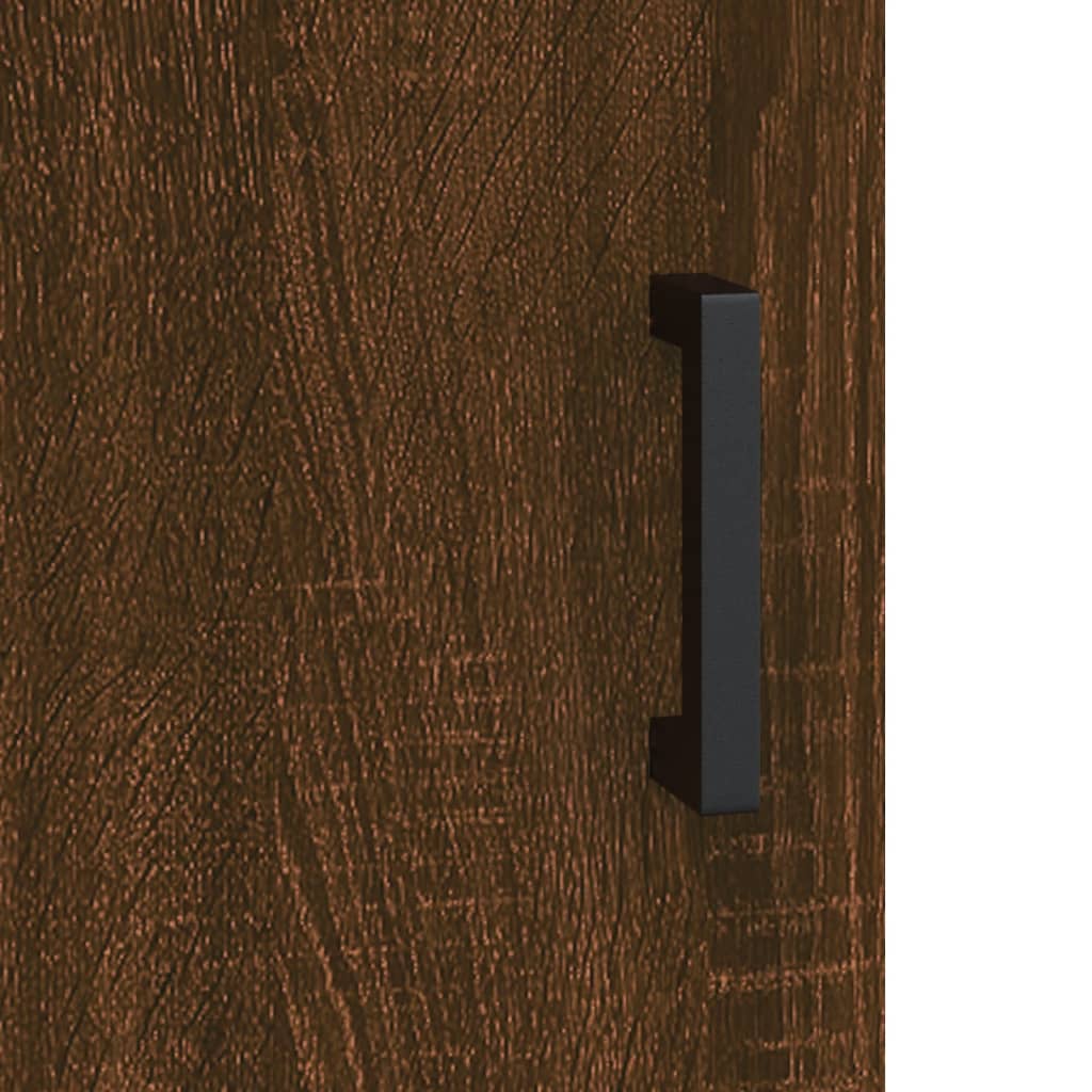 højskab 69,5x34x180 cm konstrueret træ brun egetræsfarve
