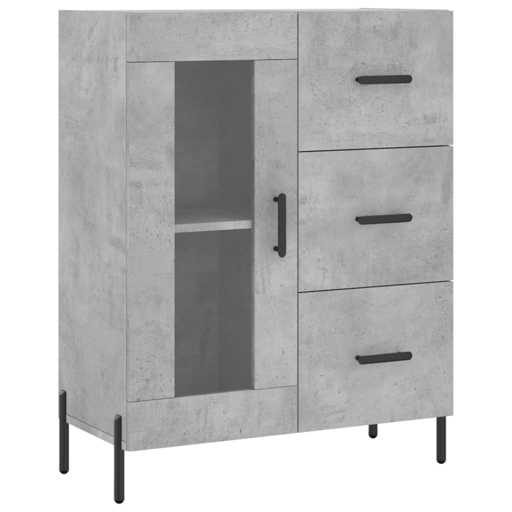 højskab 69,5x34x180 cm konstrueret træ betongrå
