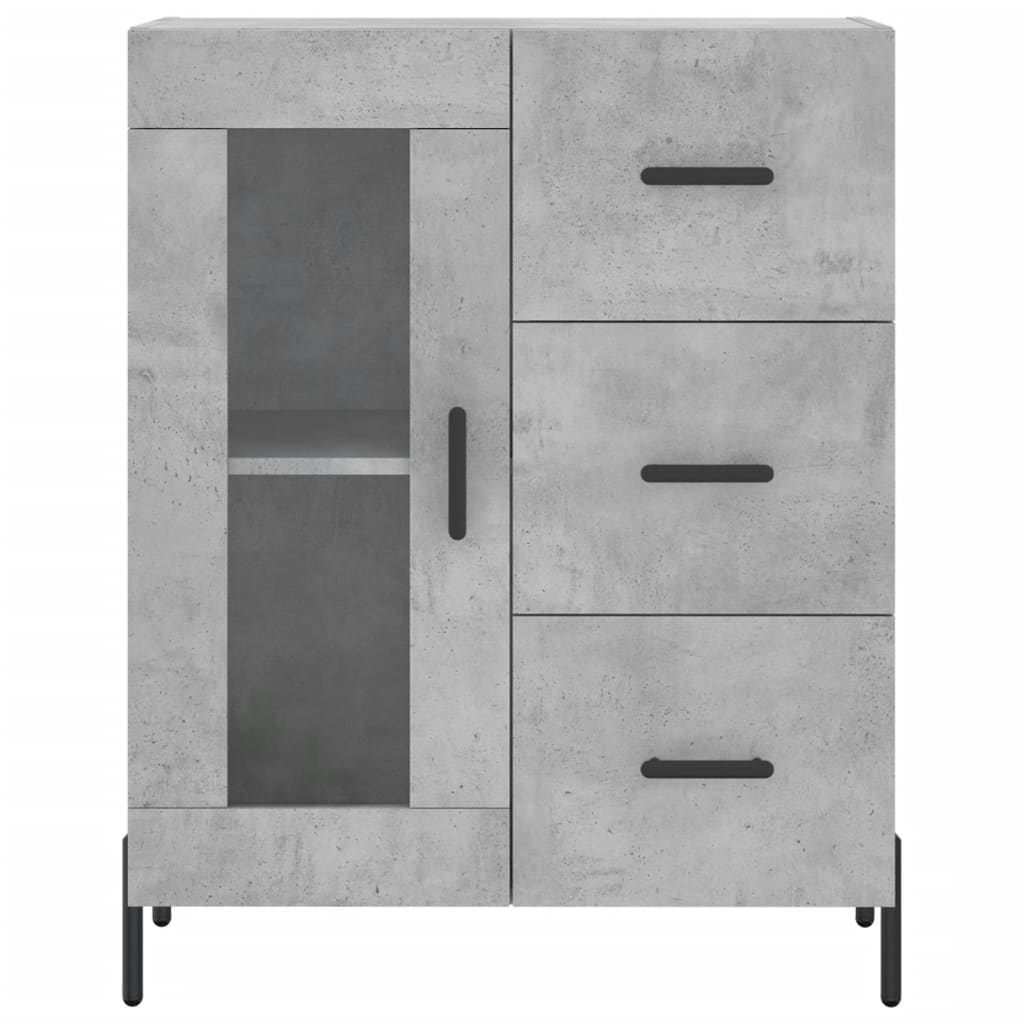 højskab 69,5x34x180 cm konstrueret træ betongrå