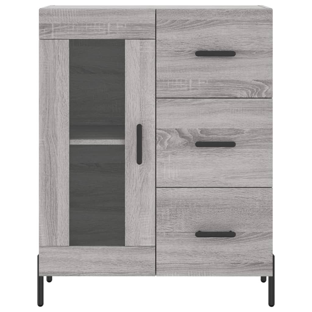 højskab 69,5x34x180 cm konstrueret træ grå sonoma-eg