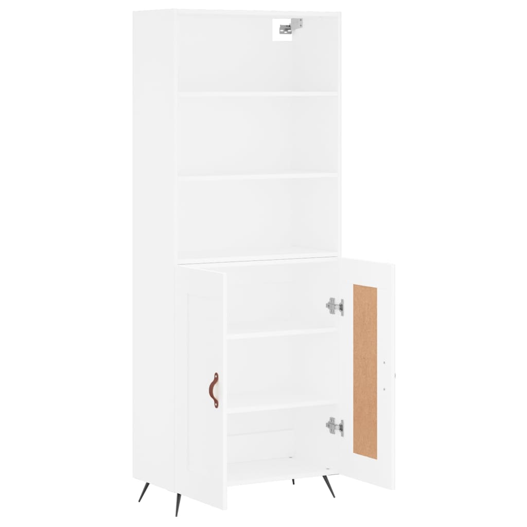 højskab 69,5x34x180 cm konstrueret træ hvid