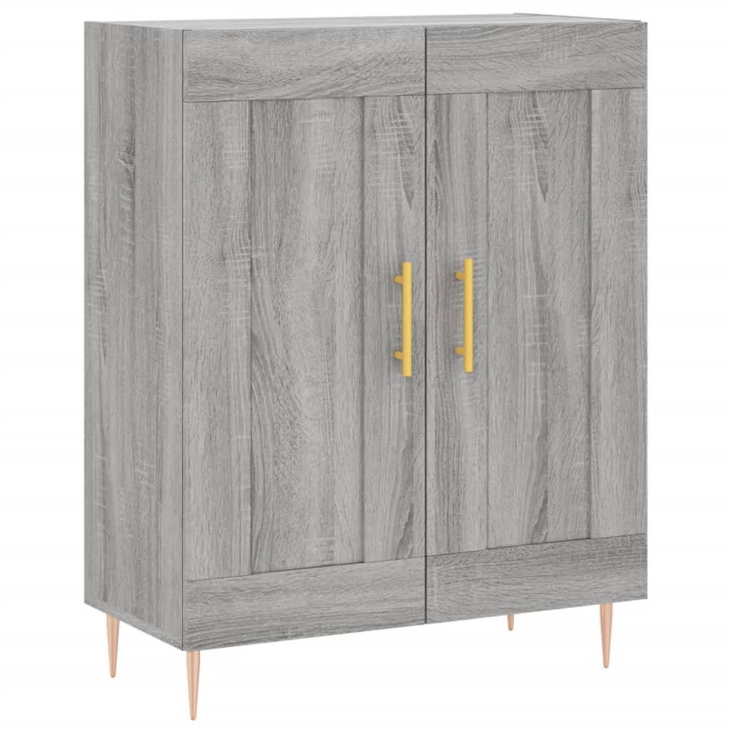 højskab 69,5x34x180 cm konstrueret træ grå sonoma-eg