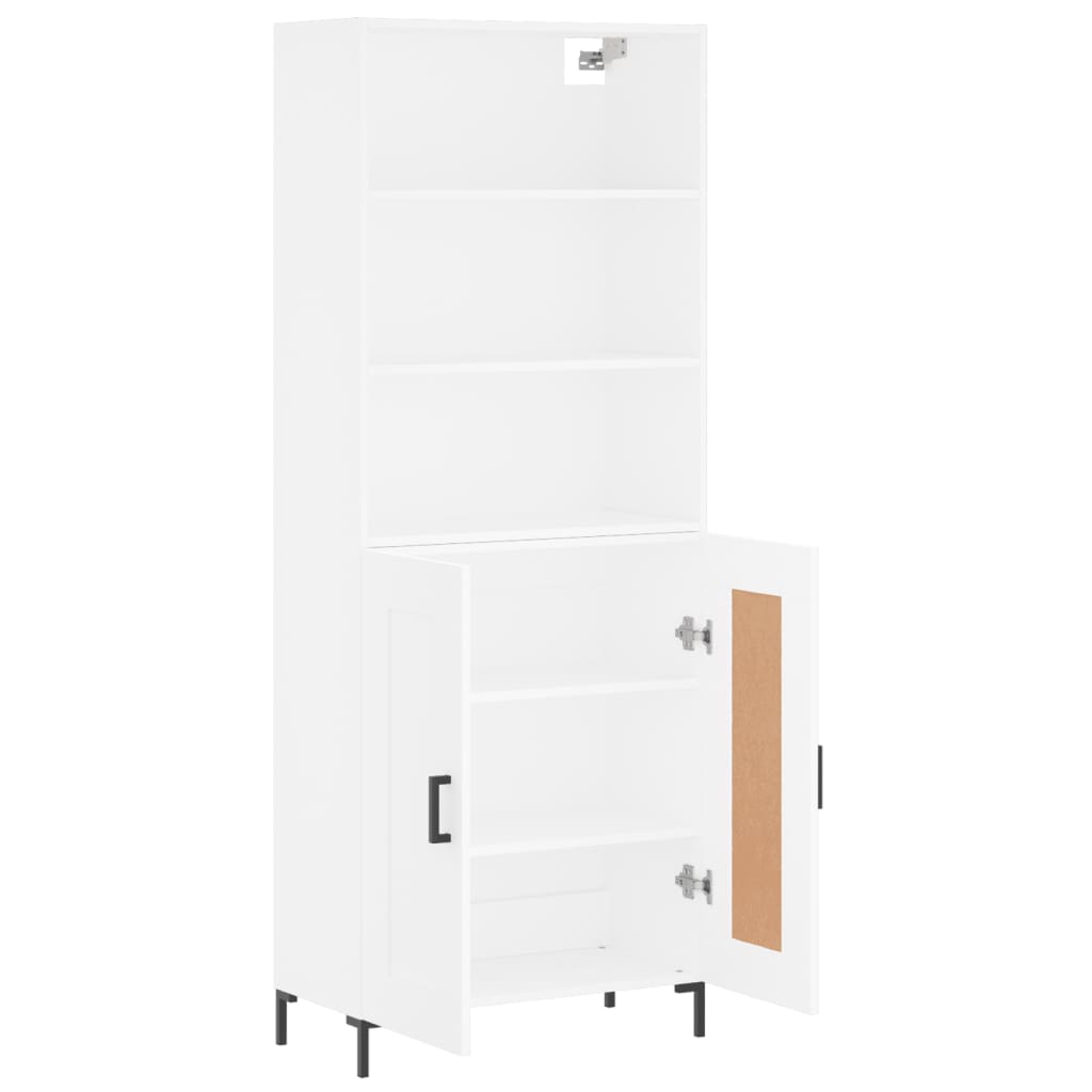 højskab 69,5x34x180 cm konstrueret træ hvid