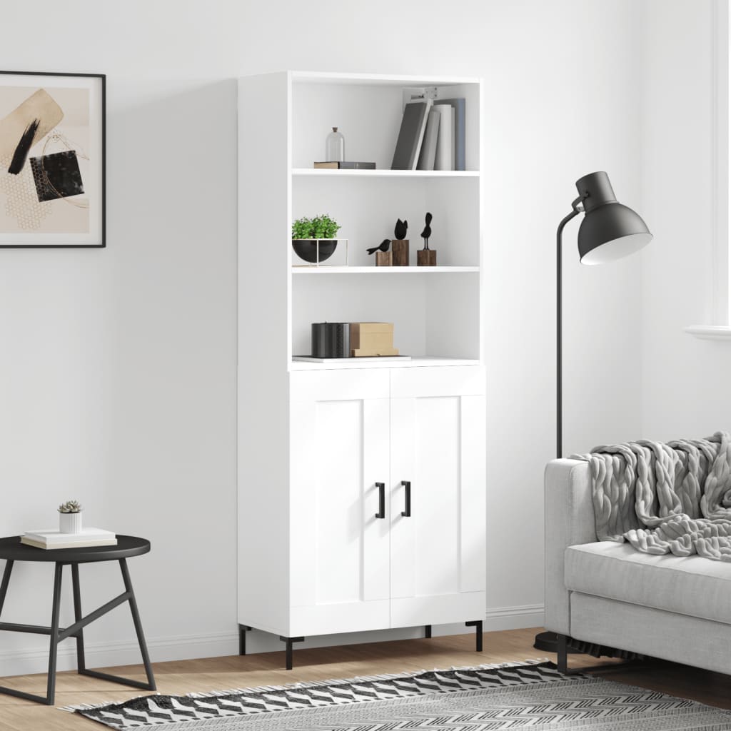 højskab 69,5x34x180 cm konstrueret træ hvid