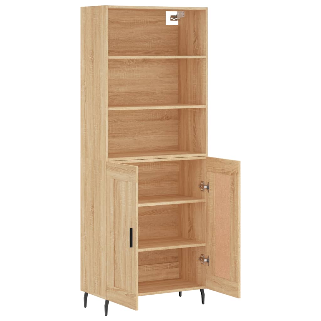 højskab 69,5x34x180 cm konstrueret træ sonoma-eg