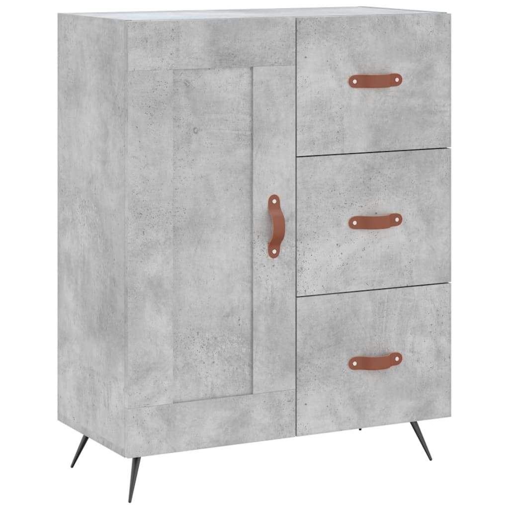 højskab 69,5x34x180 cm konstrueret træ betongrå