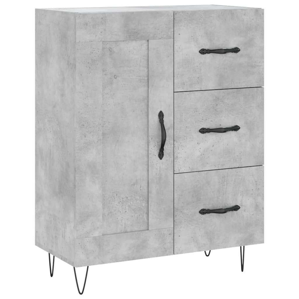 højskab 69,5x34x180 cm konstrueret træ betongrå