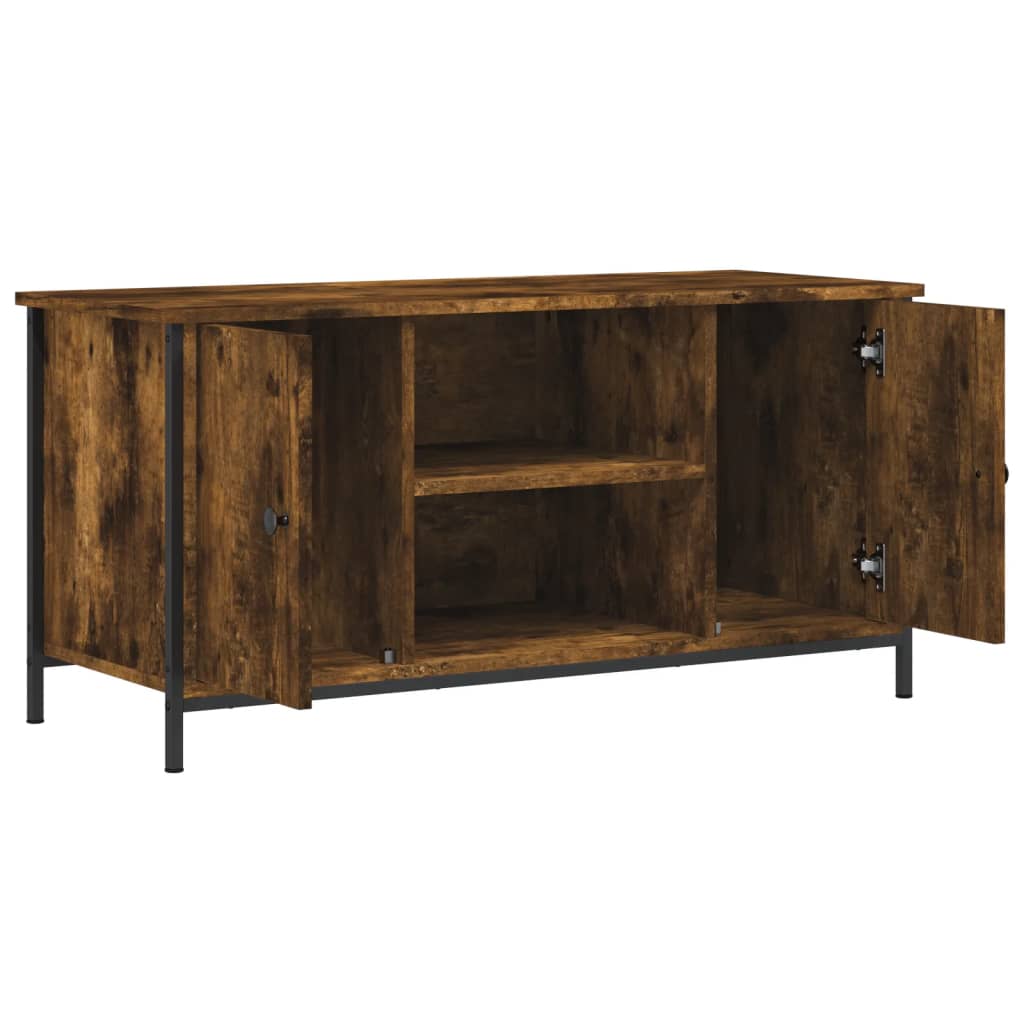 tv-bord 100x40x50 cm konstrueret træ røget egetræsfarve