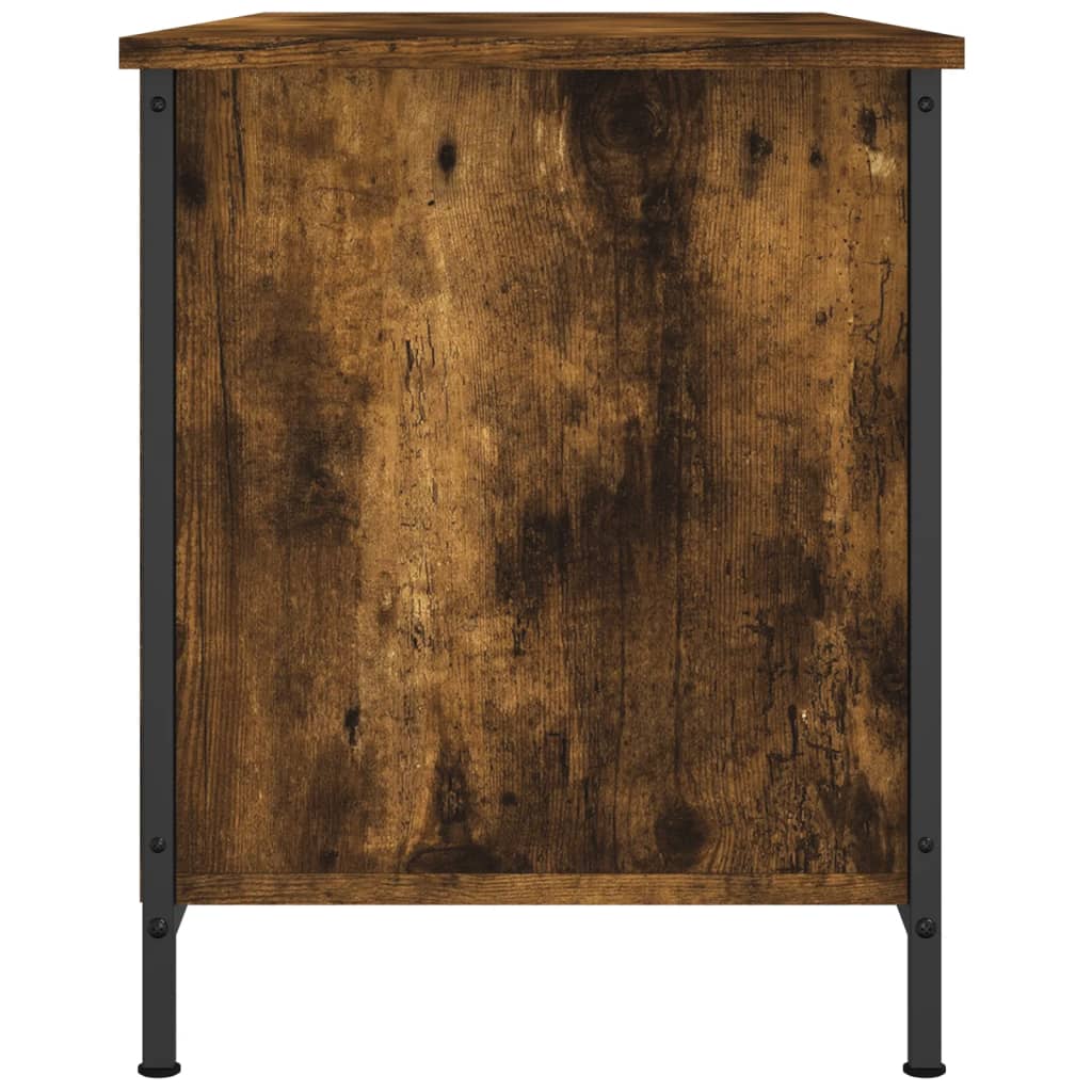 tv-bord 100x40x50 cm konstrueret træ røget egetræsfarve