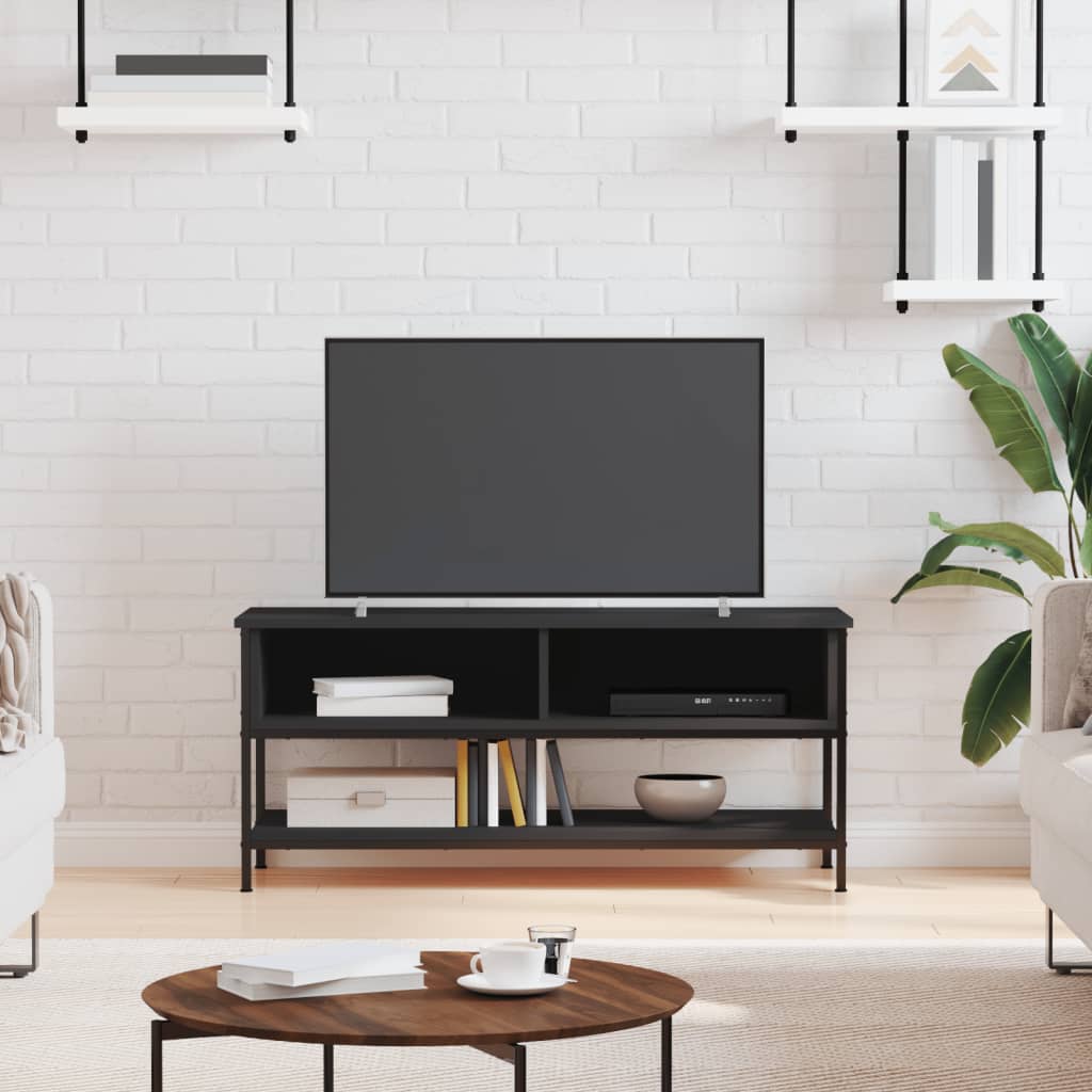 tv-bord 100x35x45 cm konstrueret træ sort