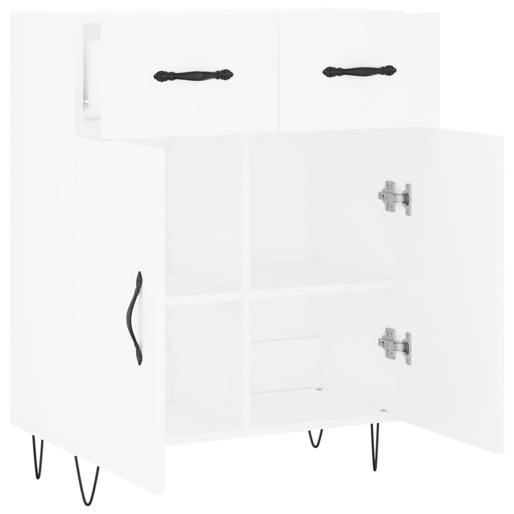 skænk 69,5x34x90 cm konstrueret træ hvid