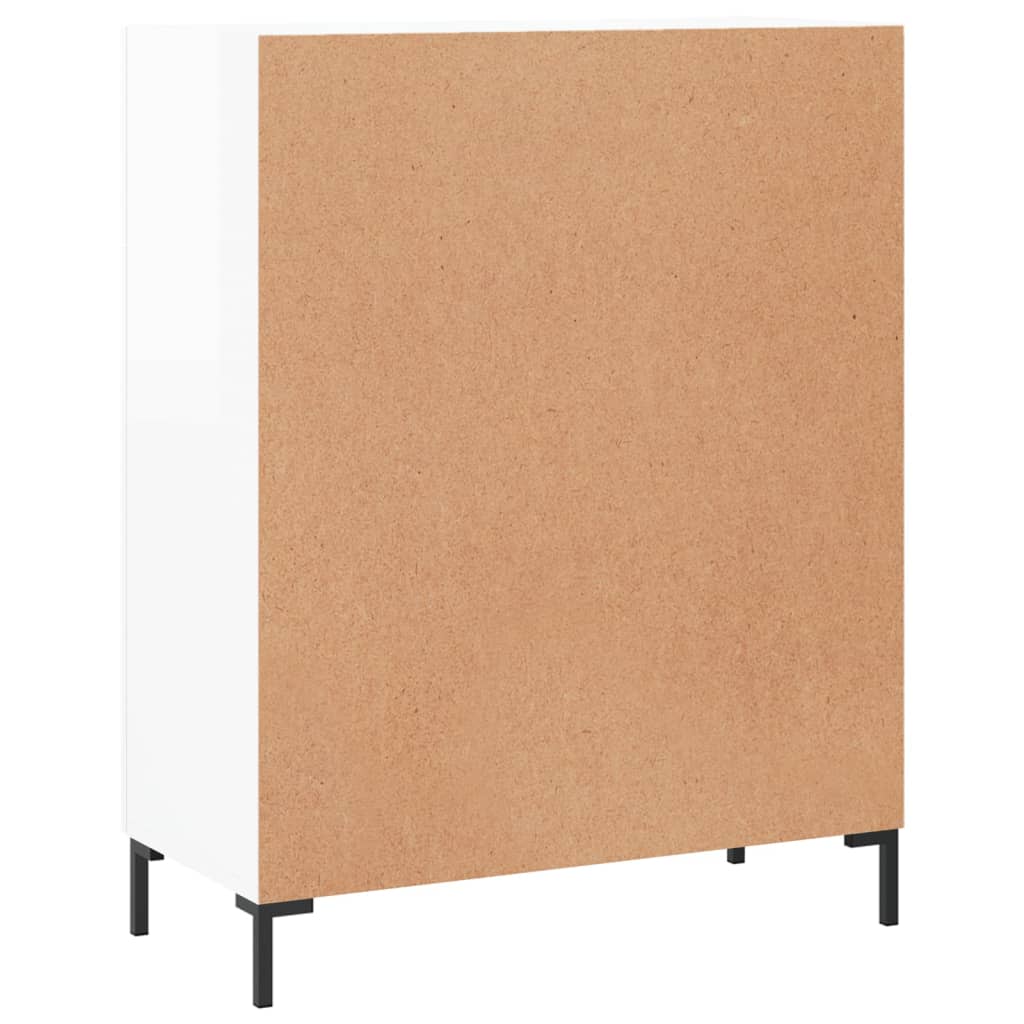 skænk 69,5x34x90 cm konstrueret træ hvid højglans