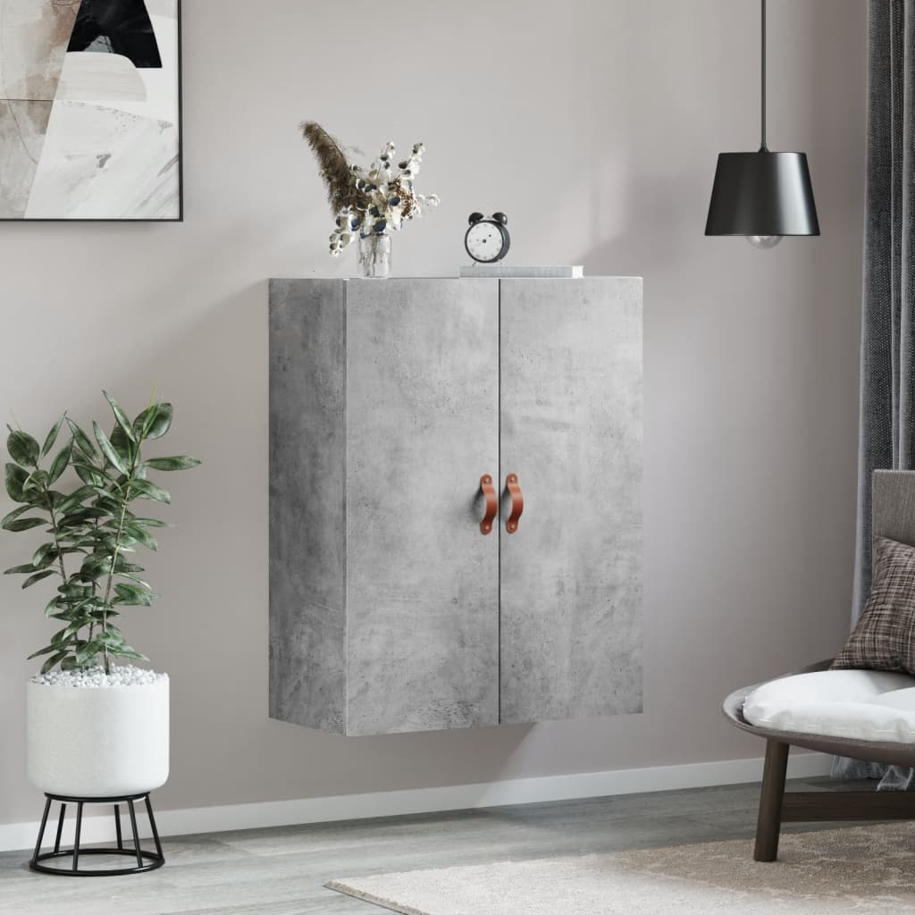 væghængt skab 69,5x34x90 cm konstrueret træ betongrå