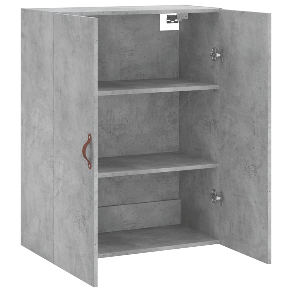 væghængt skab 69,5x34x90 cm konstrueret træ betongrå