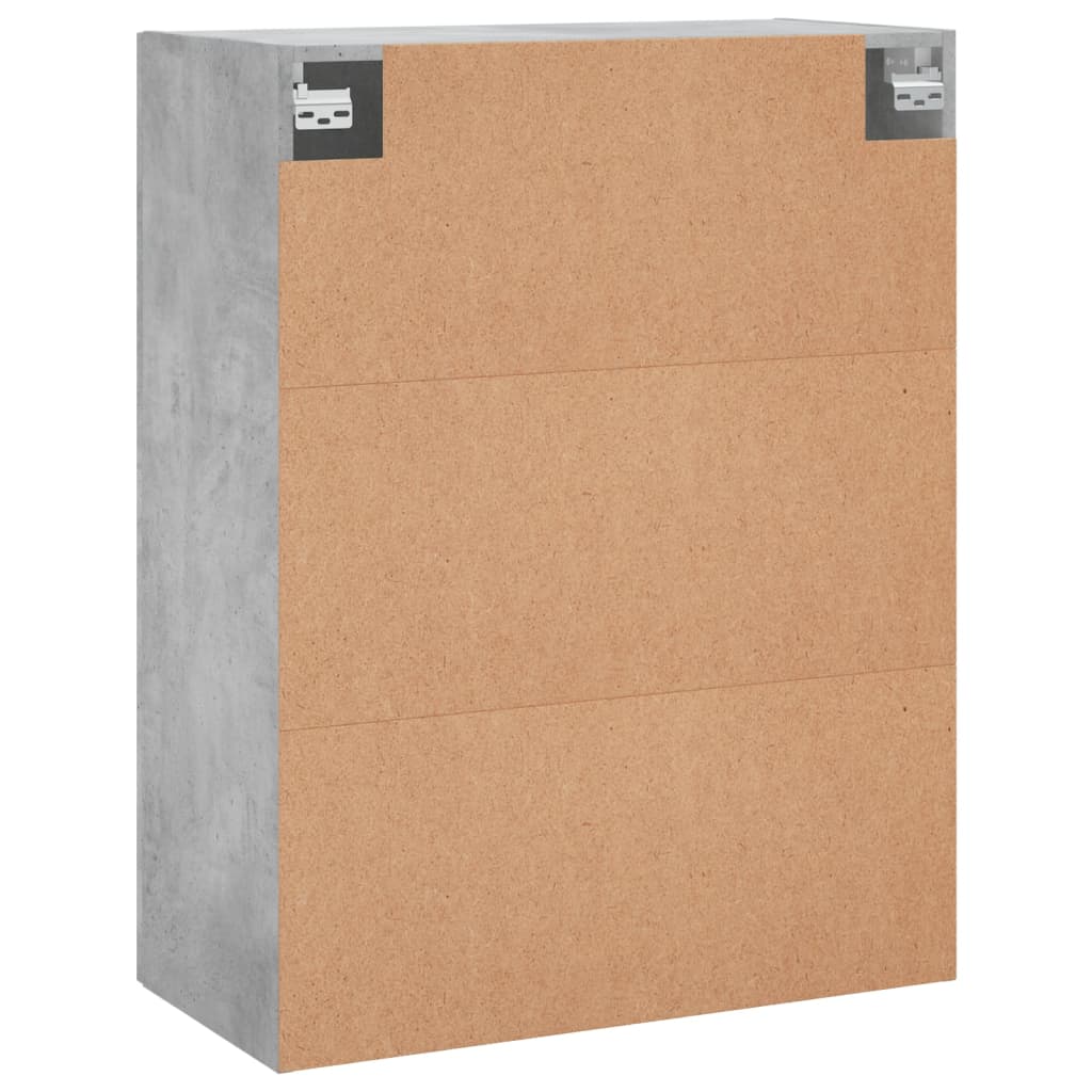 væghængt skab 69,5x34x90 cm konstrueret træ betongrå